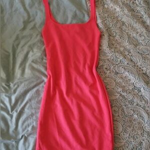 Zara Coral Pink Bodycon mini dress